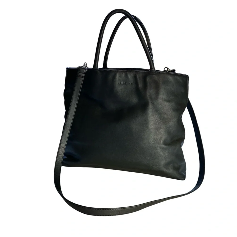 Liz Claiborne Genuine Grey Leather Bag with Handles & Detachable Shoulder Strap - Picture 13 of 13